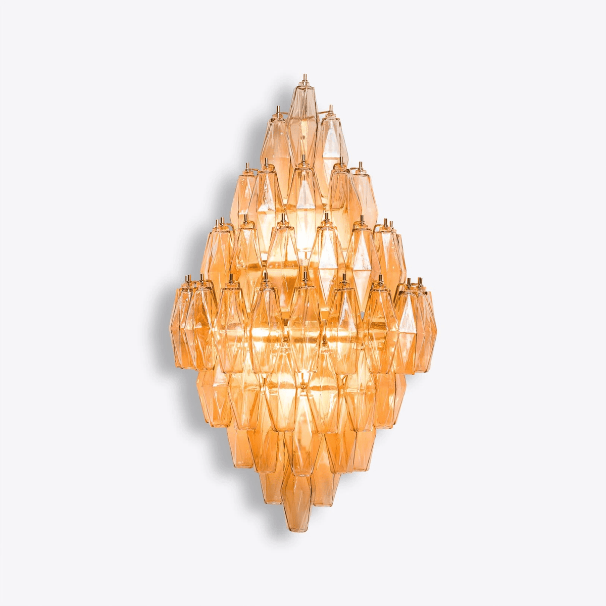 Zara Wall Light Amber Diamond Polyhedron Vintage
