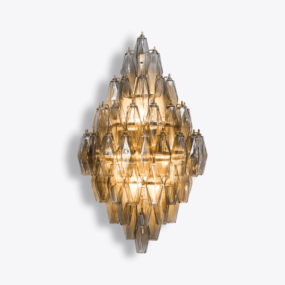 Zara Wall Light Amber Diamond Polyhedron Vintage