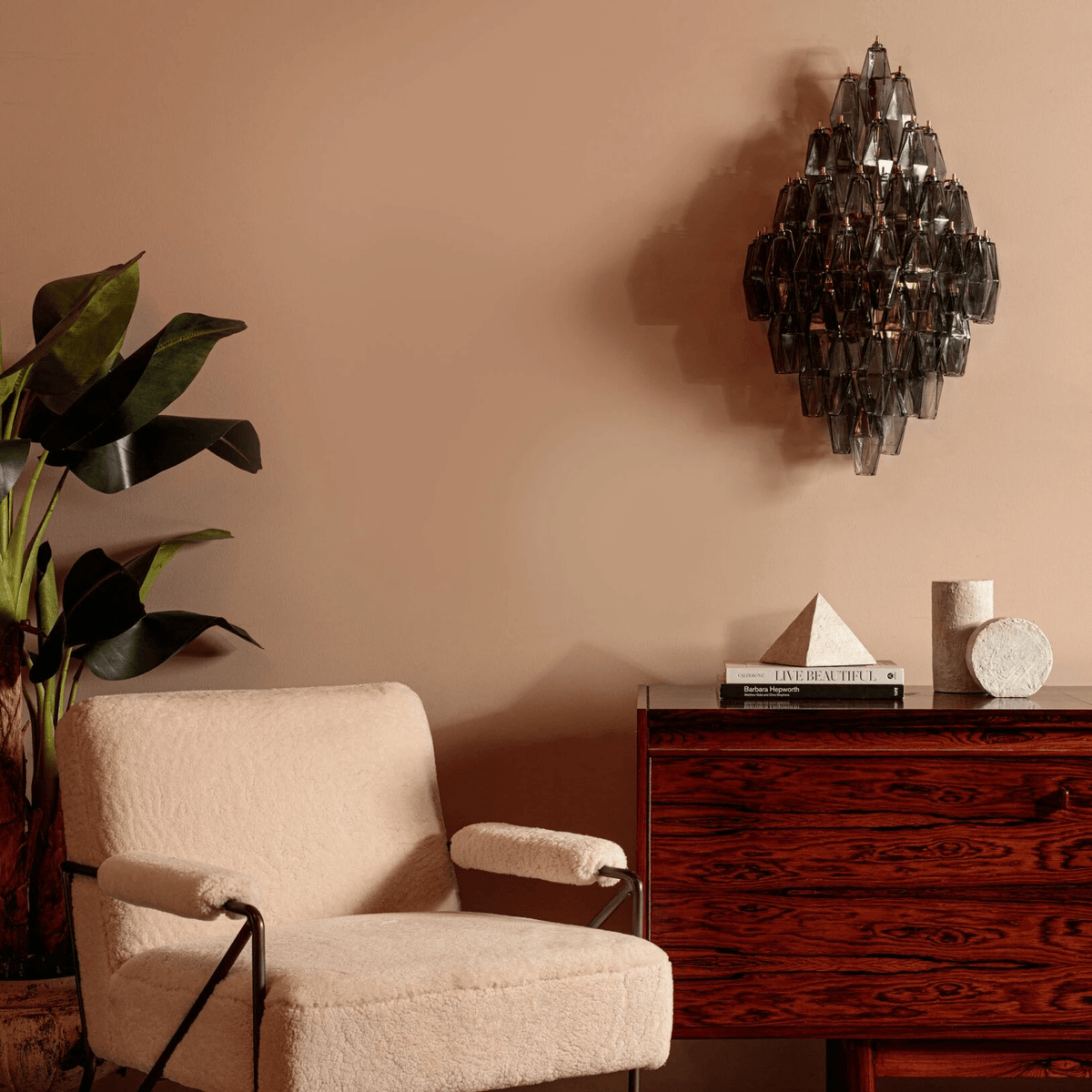 Zara Wall Light Amber Diamond Polyhedron Vintage