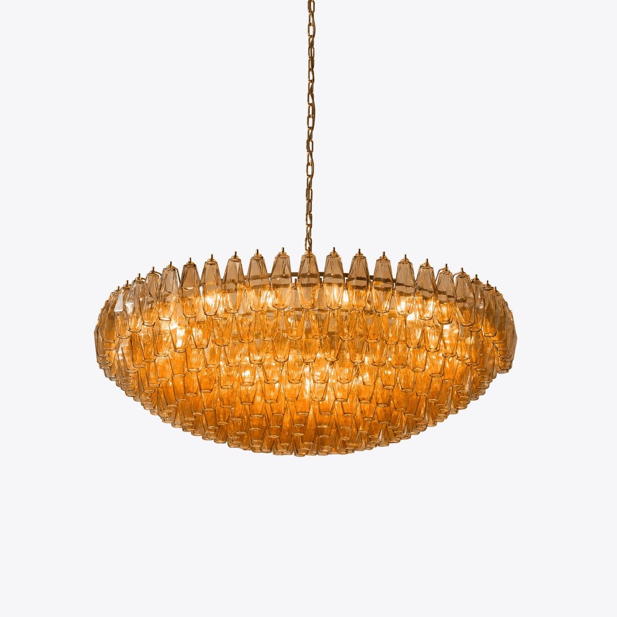Celinora Chandelier Tiered Amber Glass Vintage