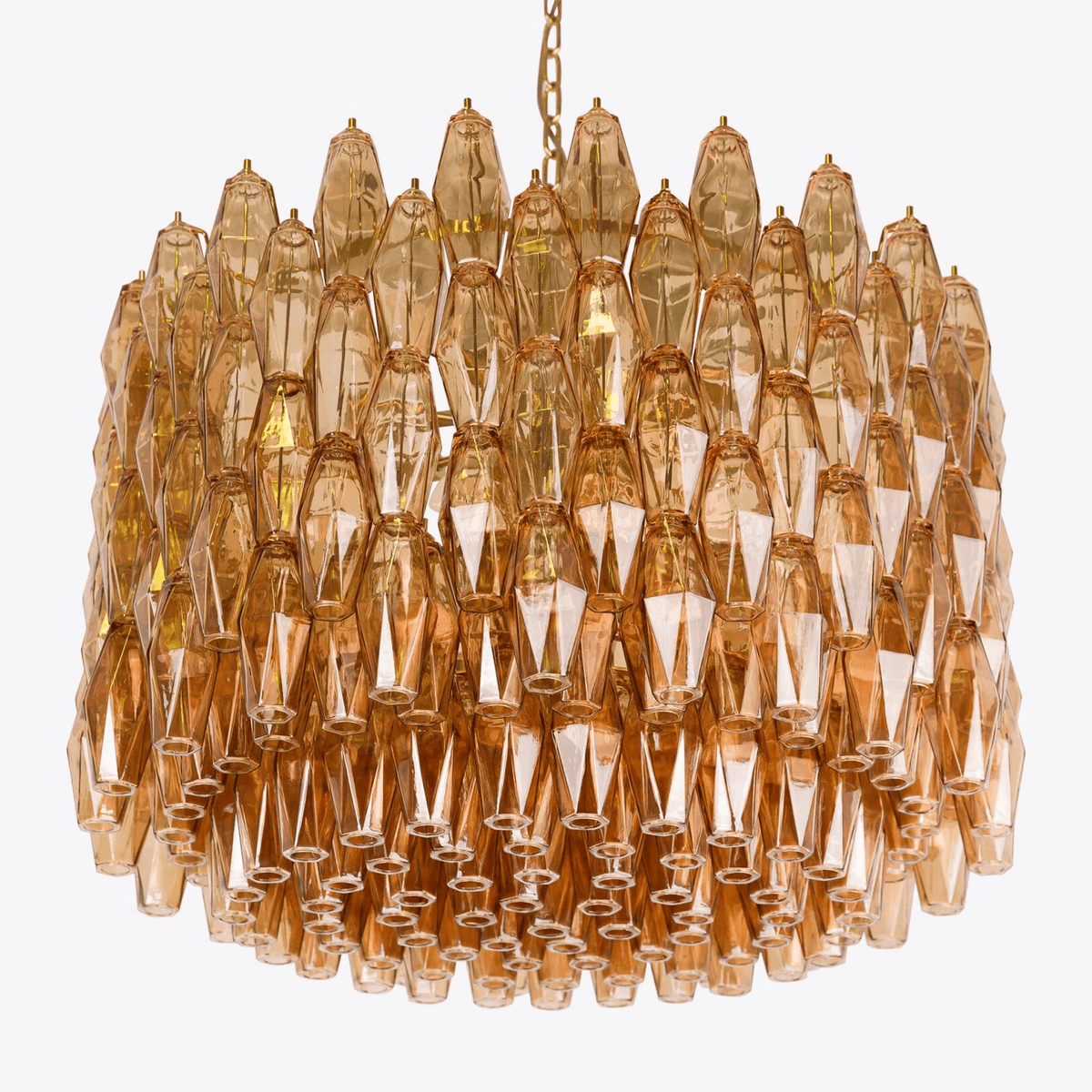 Celenella Chandelier Drum Amber Glass Elegant
