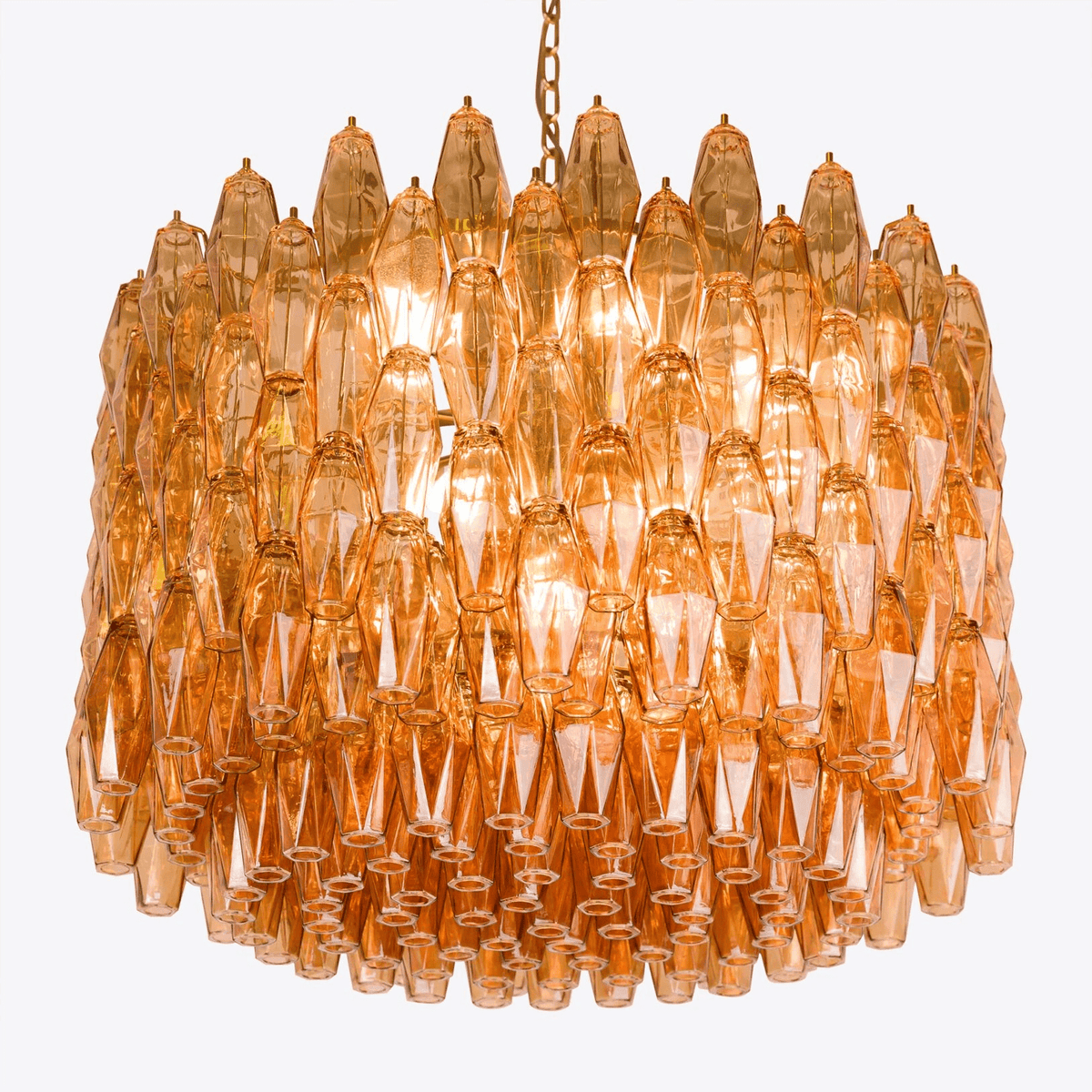 Celenella Chandelier Drum Amber Glass Elegant