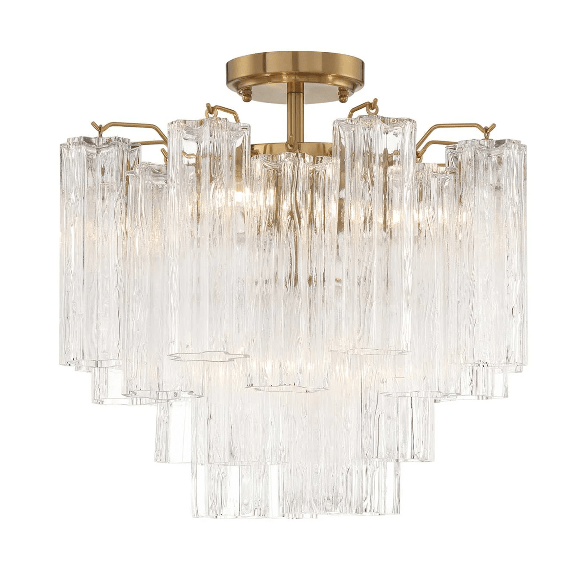 Eirerise Ceiling Lamp Clear Murano Glass Tubular Handblown