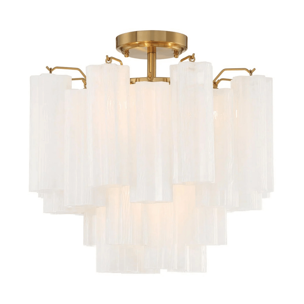 Eirerise Ceiling Lamp Clear Murano Glass Tubular Handblown