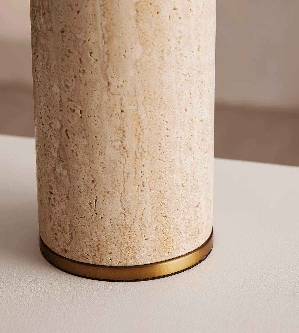 Vonoryra Cylindrical Travertine Table Lamp