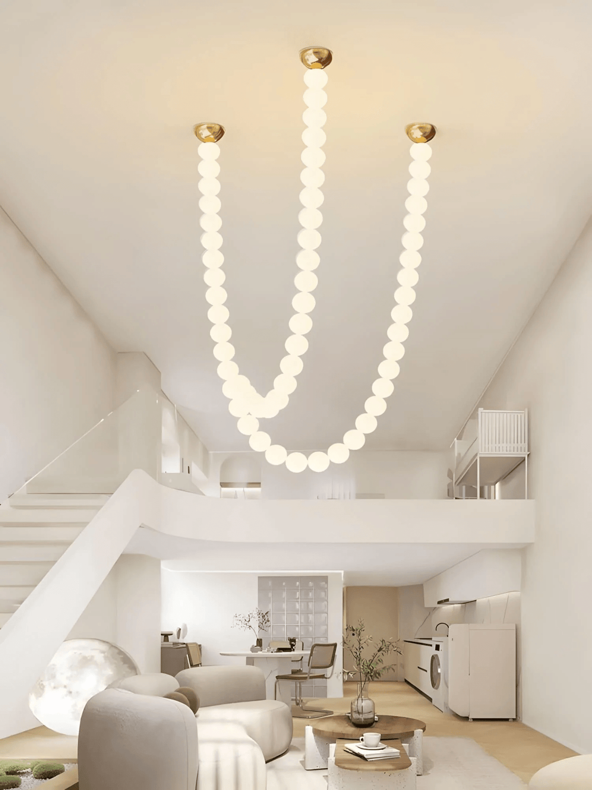 PearlCascade Glass Bead Chandelier