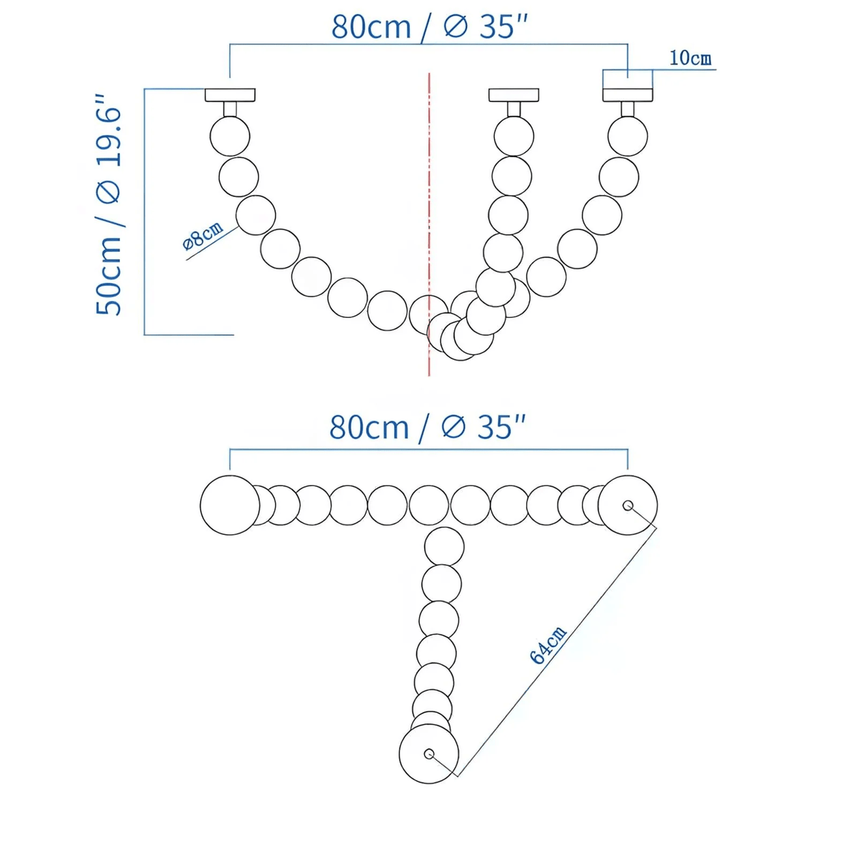 PearlCascade Glass Bead Chandelier