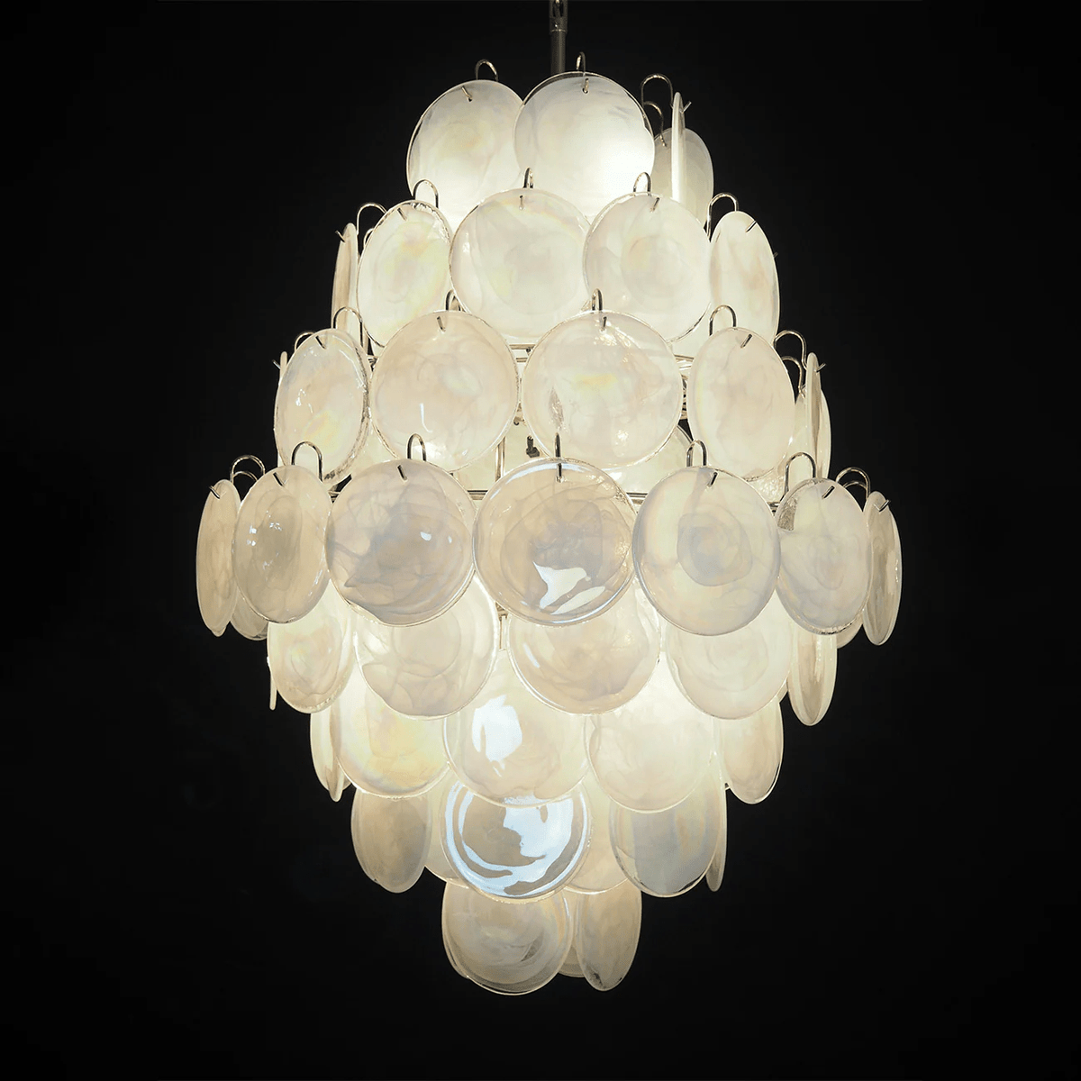 Eirarine Chandelier Pink Murano Glass Handblown Discs
