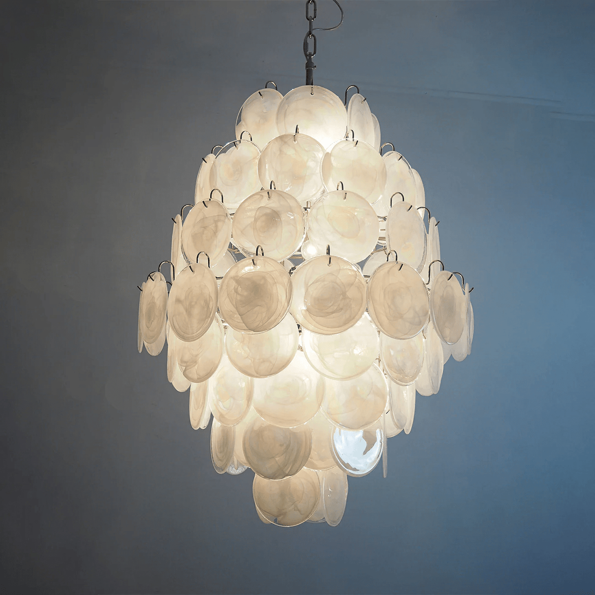Eirarine Chandelier Pink Murano Glass Handblown Discs