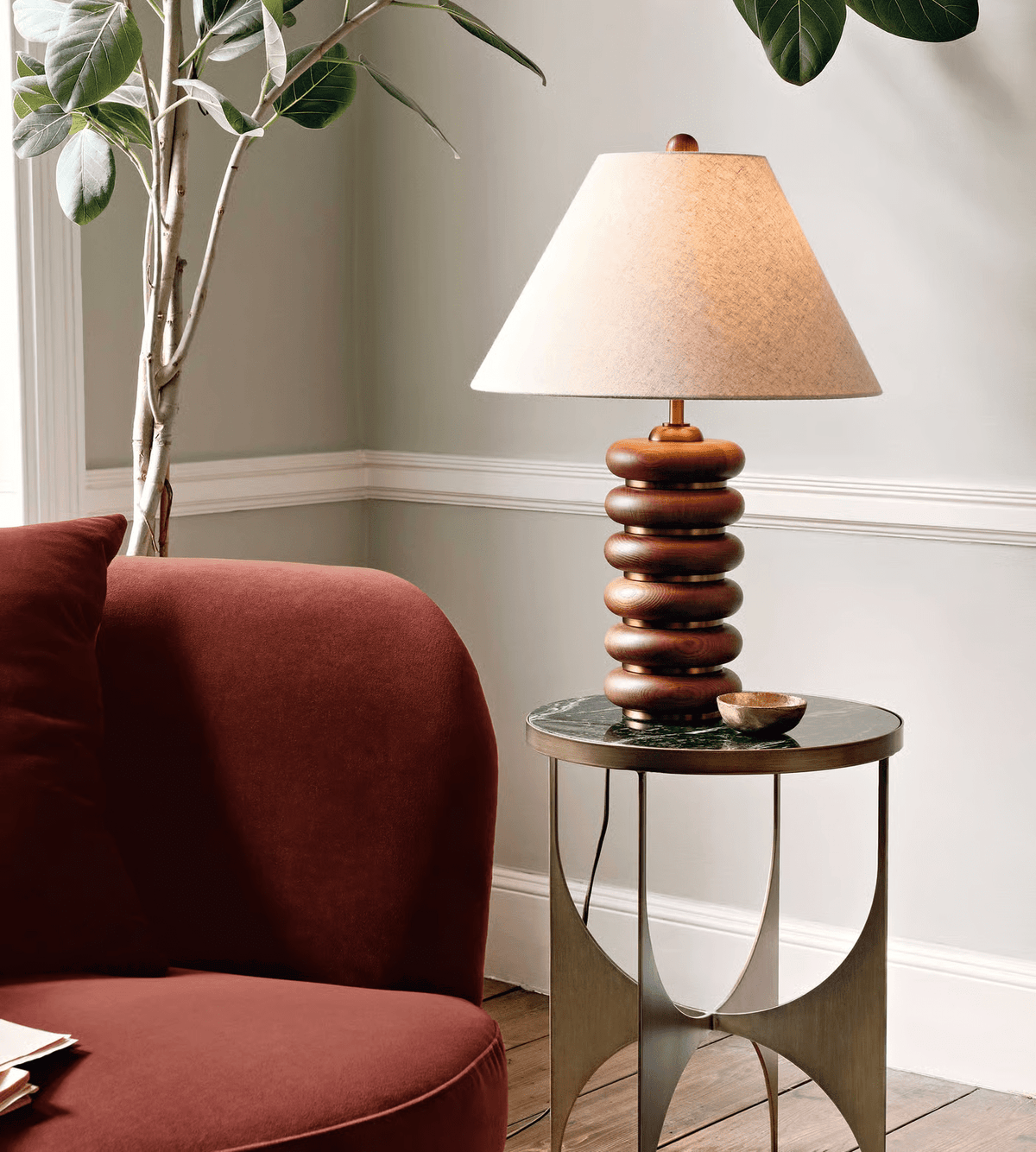 Rinalia Minimalist Wood Table Lamp