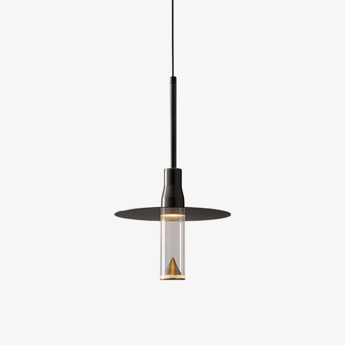 Lominex Pendant Lamp Acrylic Hat Plate Chrome Modern