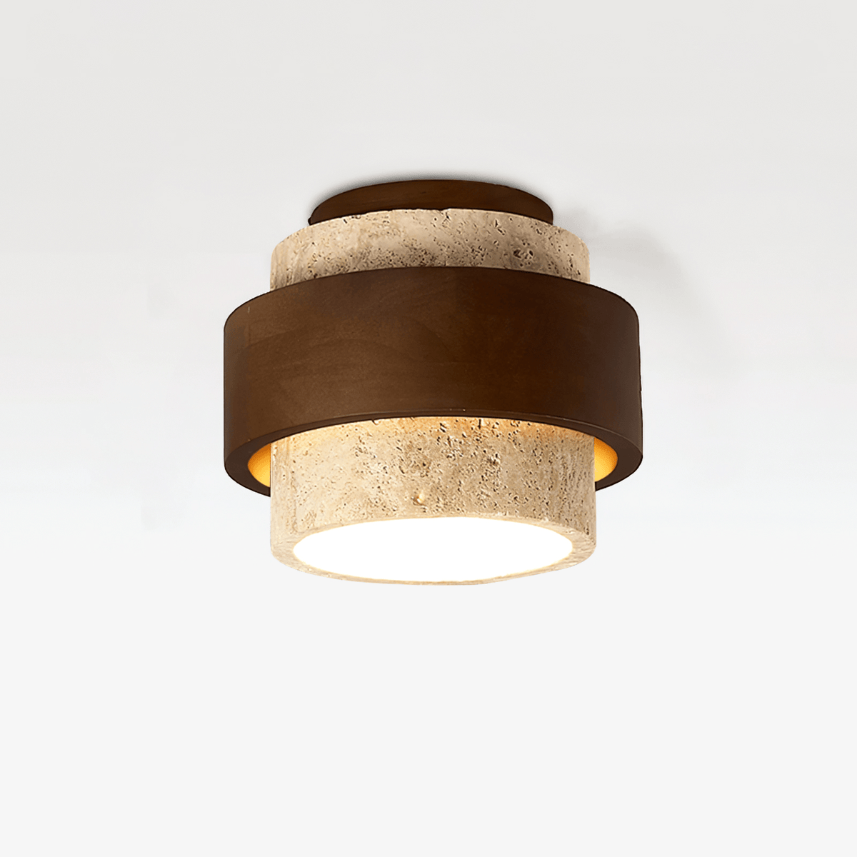 Perra Layered Ring Travertine Ceiling Light