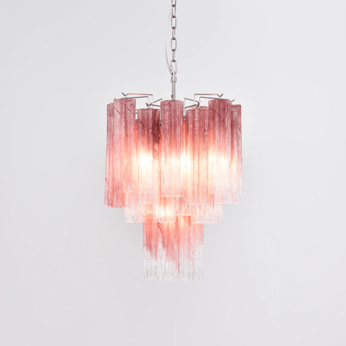 Veluora Chandelier Rose Gradient Murano Glass Tiered