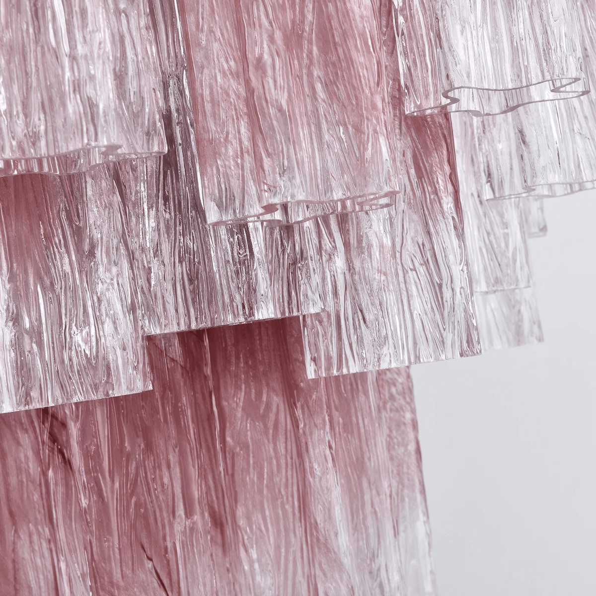 Veluora Chandelier Rose Gradient Murano Glass Tiered