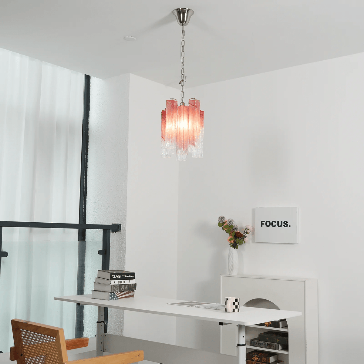 Lioroella Chandelier Pink Gradient Murano Glass