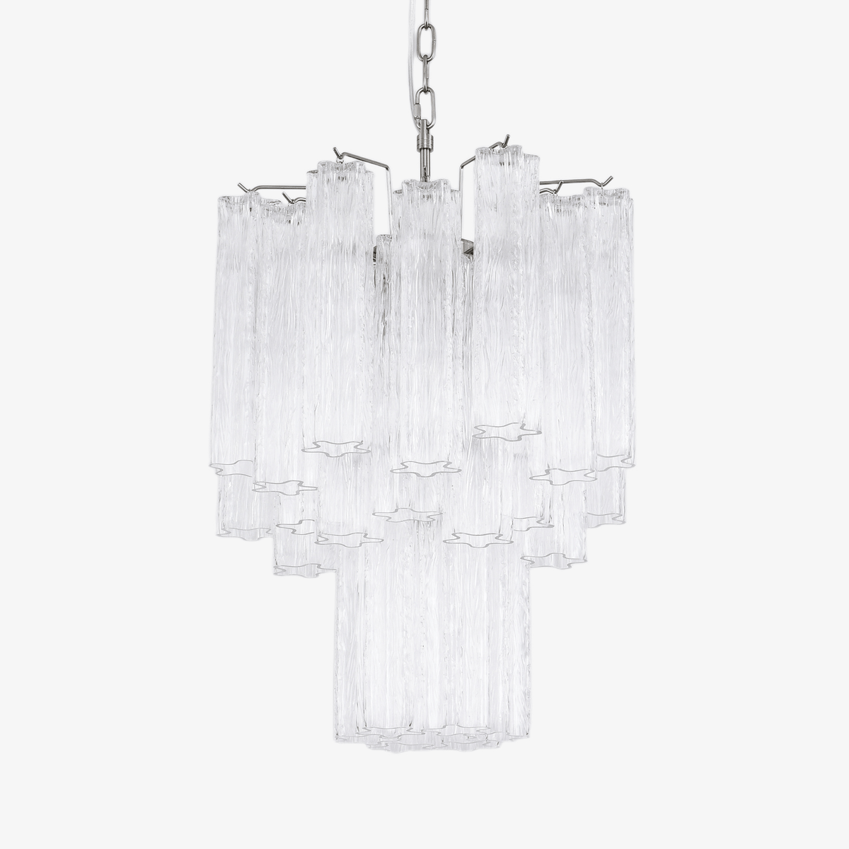 Celorora Chandelier Clear Murano Glass Tube Tiered Modern