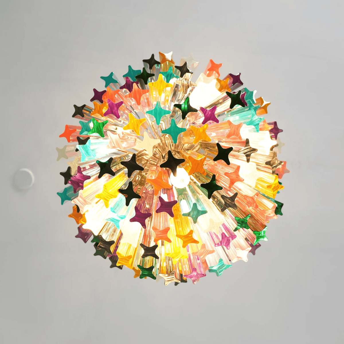 Celorelle Chandelier Murano Glass Colorful Prism