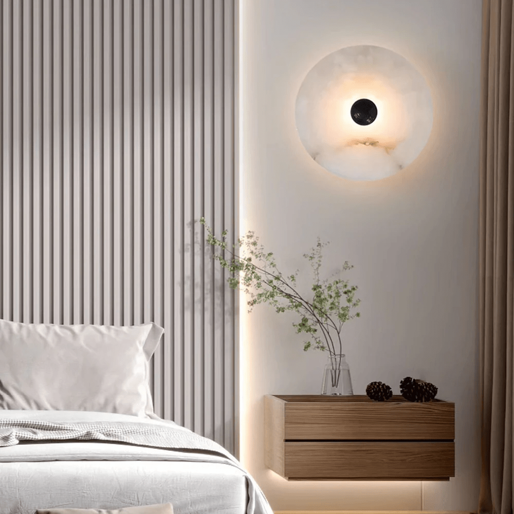Selene Minimalist Alabaster Ceiling Light