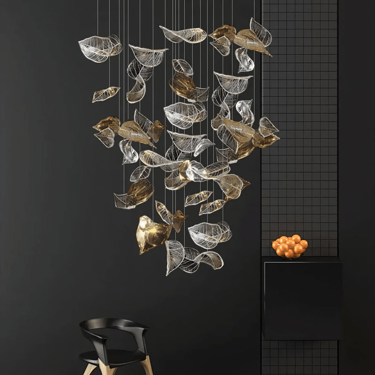 Darien Iridescent Leaf Pendant Light