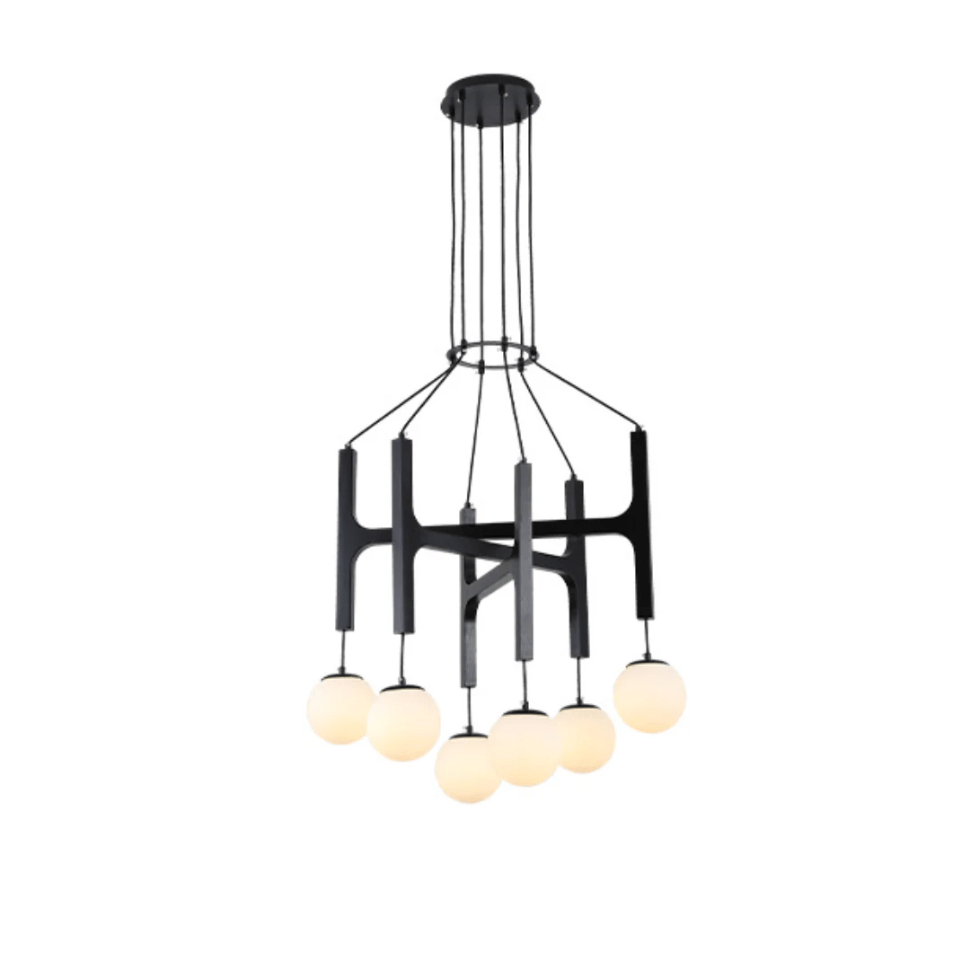 Xylocube Geometric Wood Globe Pendant Light