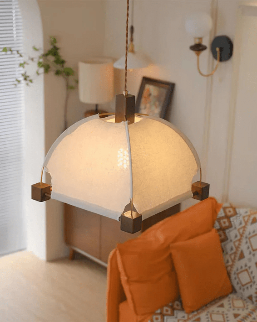 Elvoenne Vintage Wood Pendant Lamp