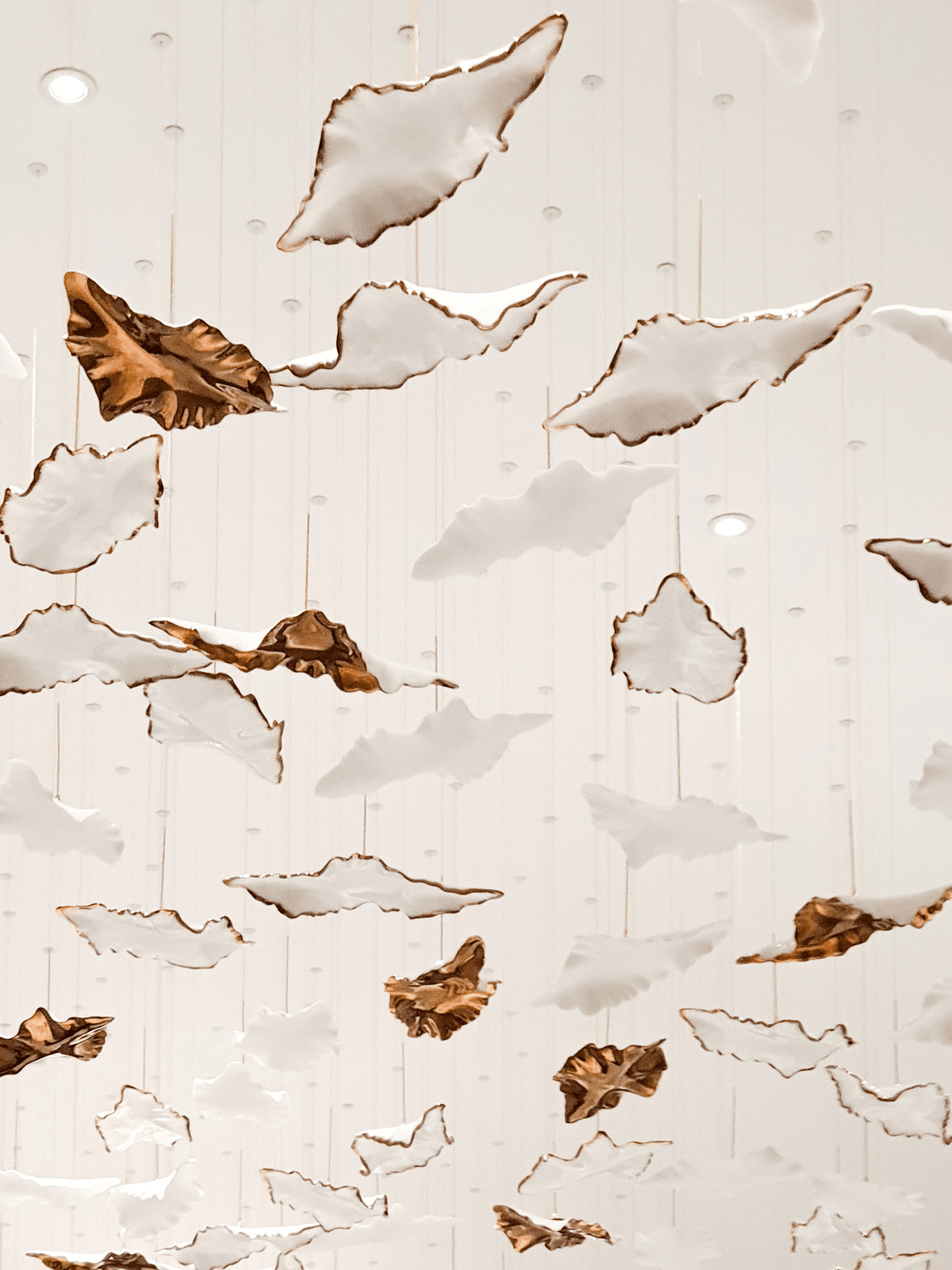 Fiva Leaf Twisted Sculptural Chandelier
