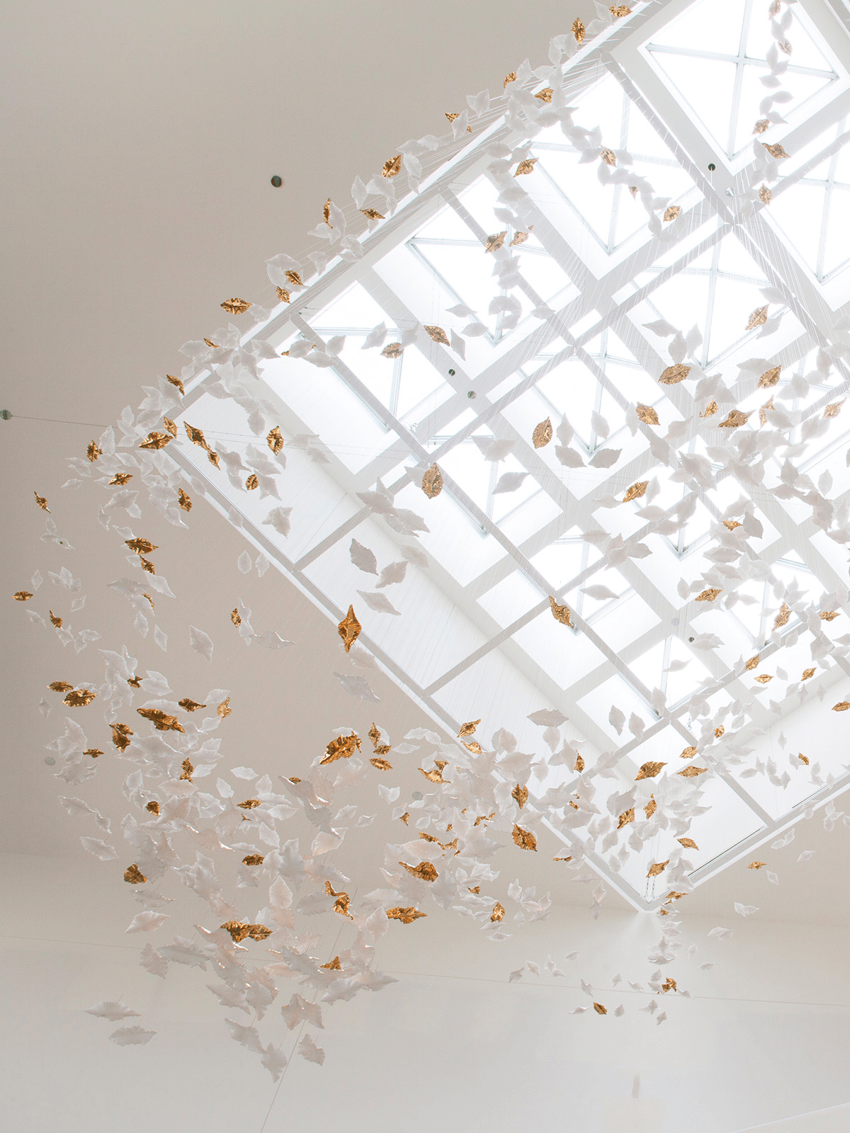 Fiva Leaf Twisted Sculptural Chandelier