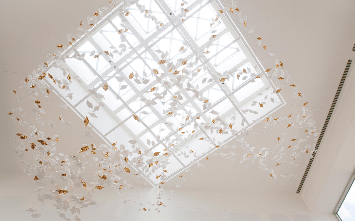 Fiva Leaf Twisted Sculptural Chandelier