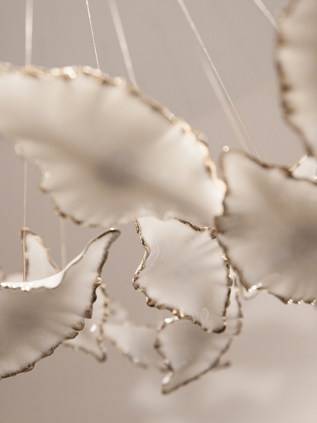 Fiva Leaf Twisted Sculptural Chandelier