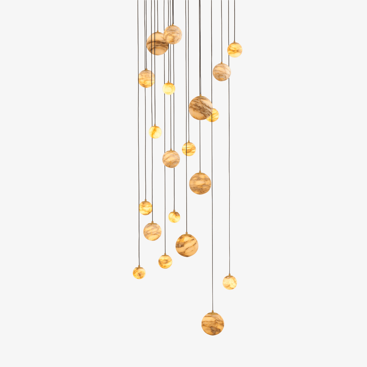 LUX Alabaster Cluster Chandelier Staircase