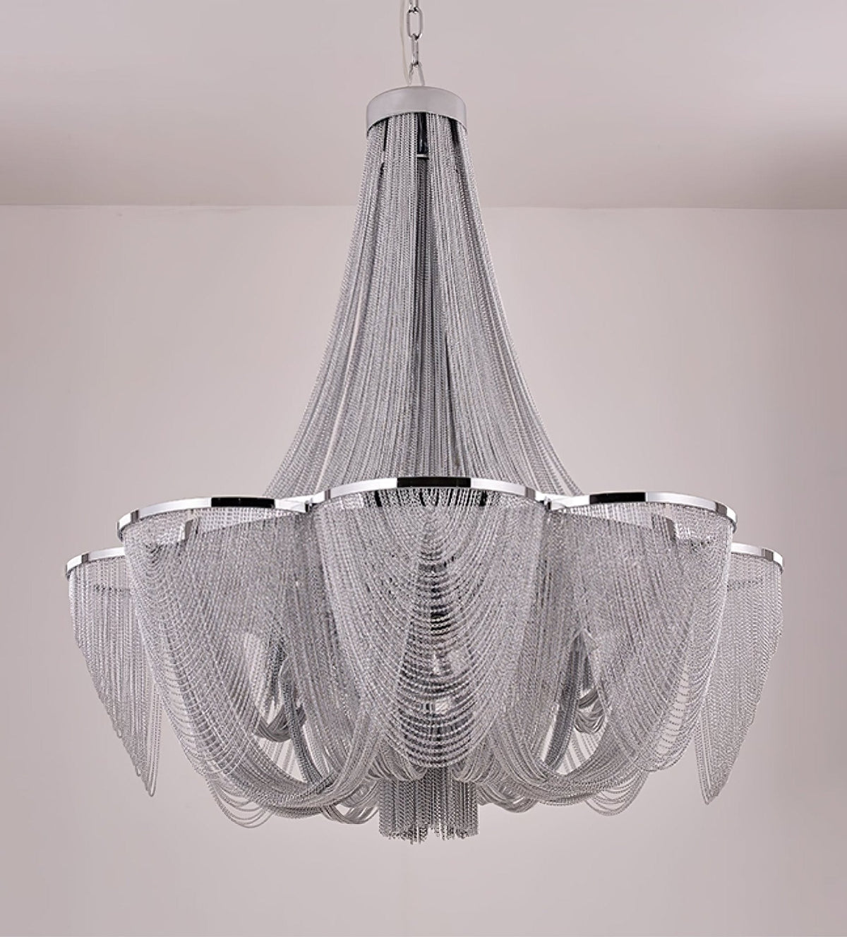 Serein Silver Chain Tassel Chandelier