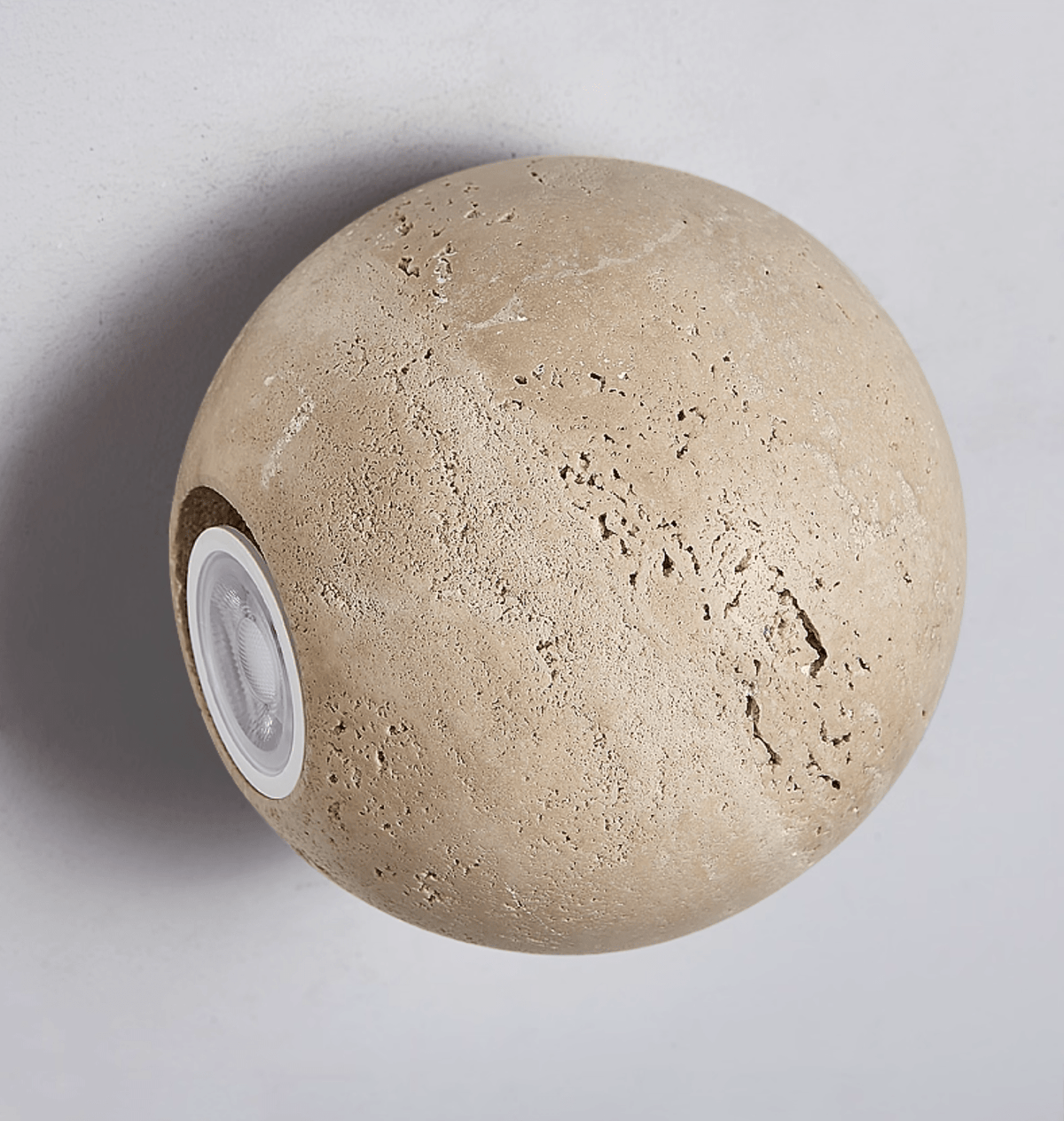 Travian Travertine Globe Wall Sconce