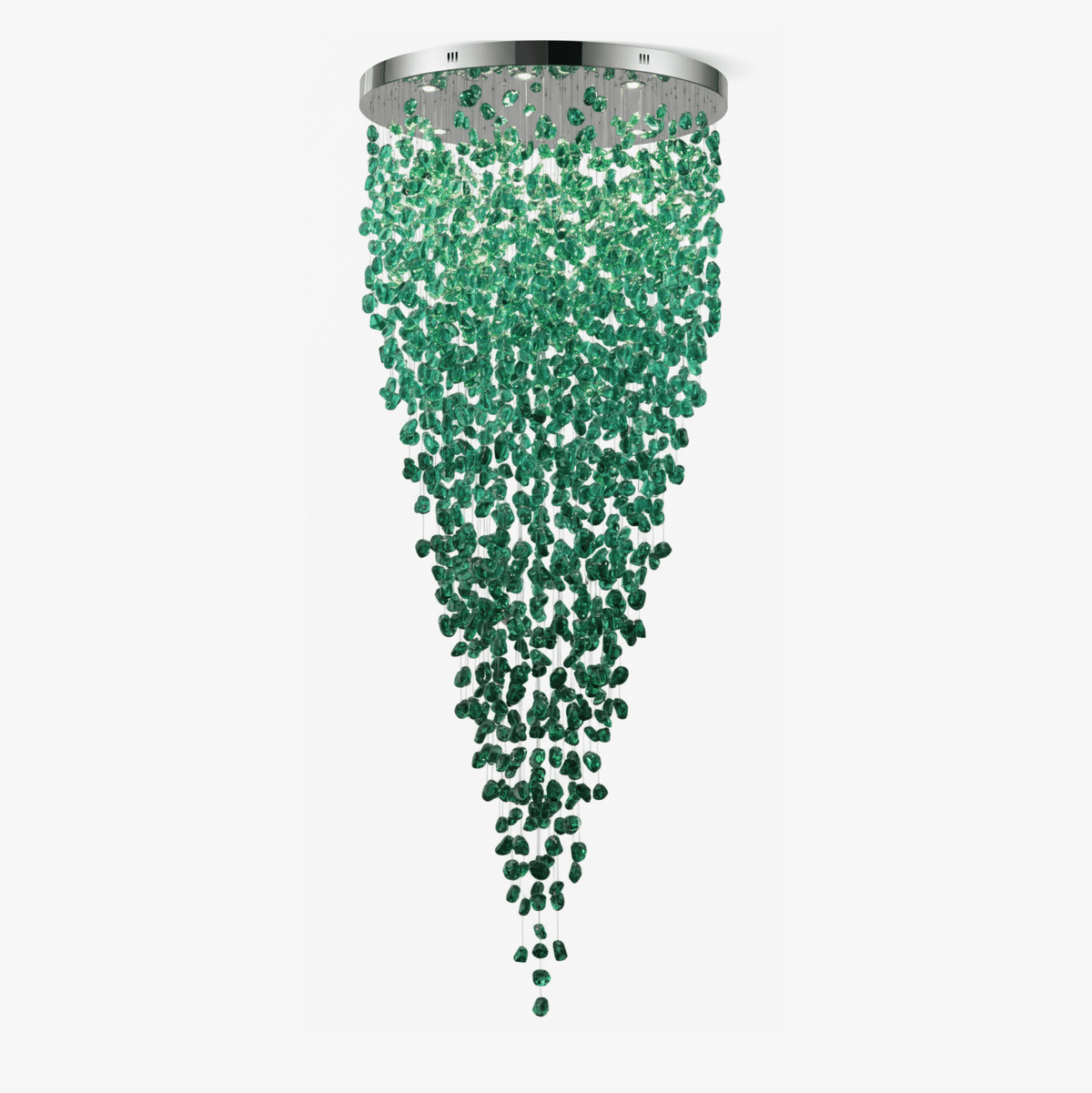 Polychrome Mineral Quartz Cascade Chandelier