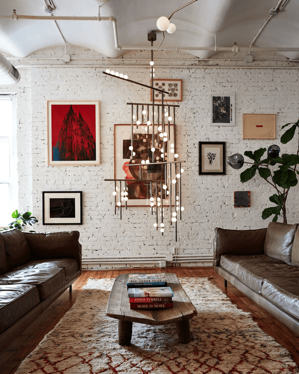 Yieli Brass Glass Drop Chandelier