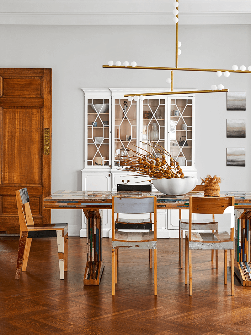 Yieli Brass Glass Drop Chandelier