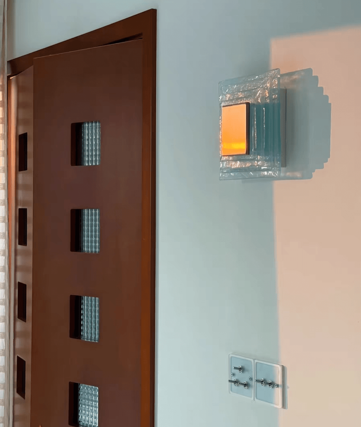 Cleo Glass Water Cube Cascade Sconce
