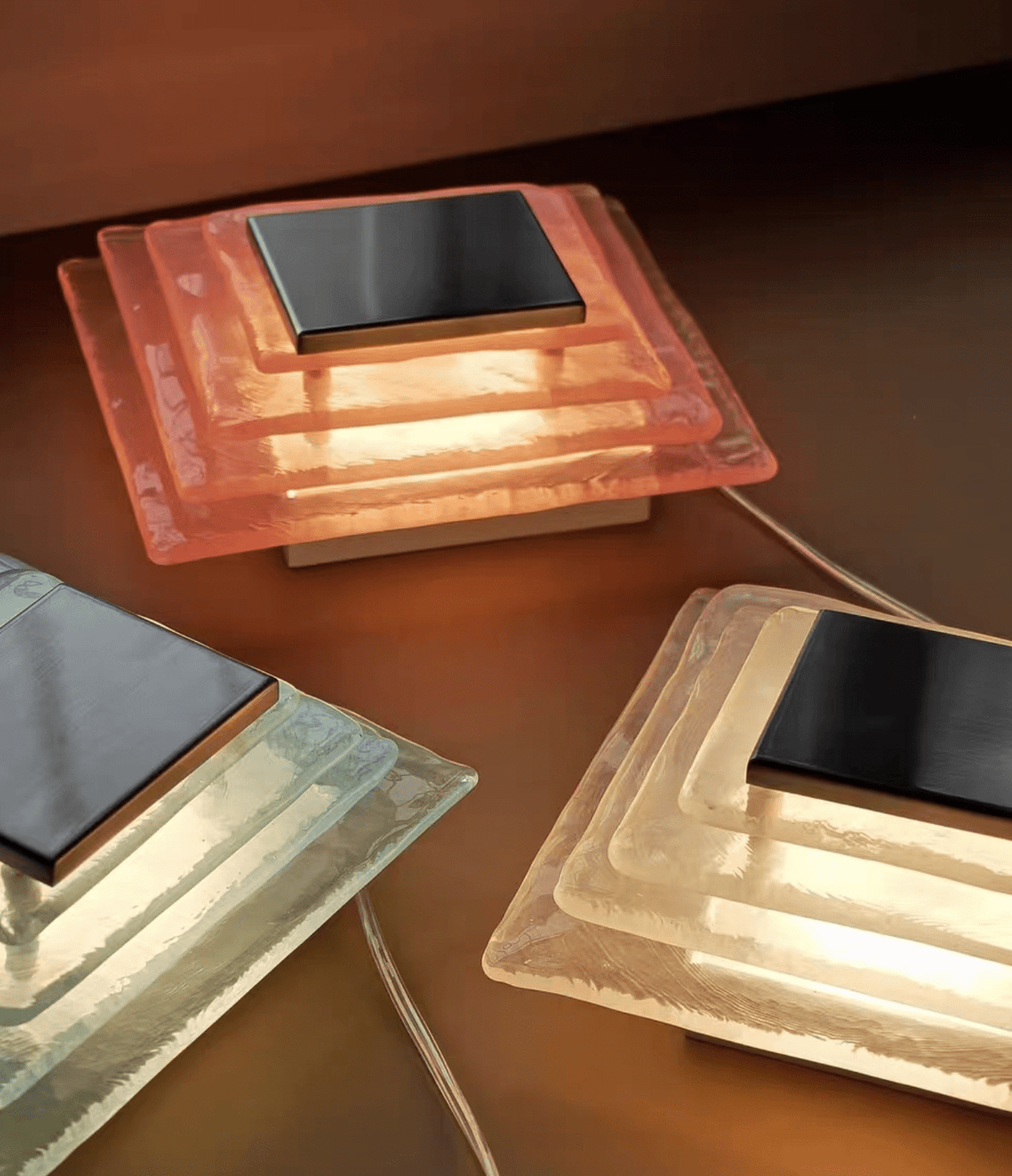 Cleo Glass Water Cube Cascade Sconce