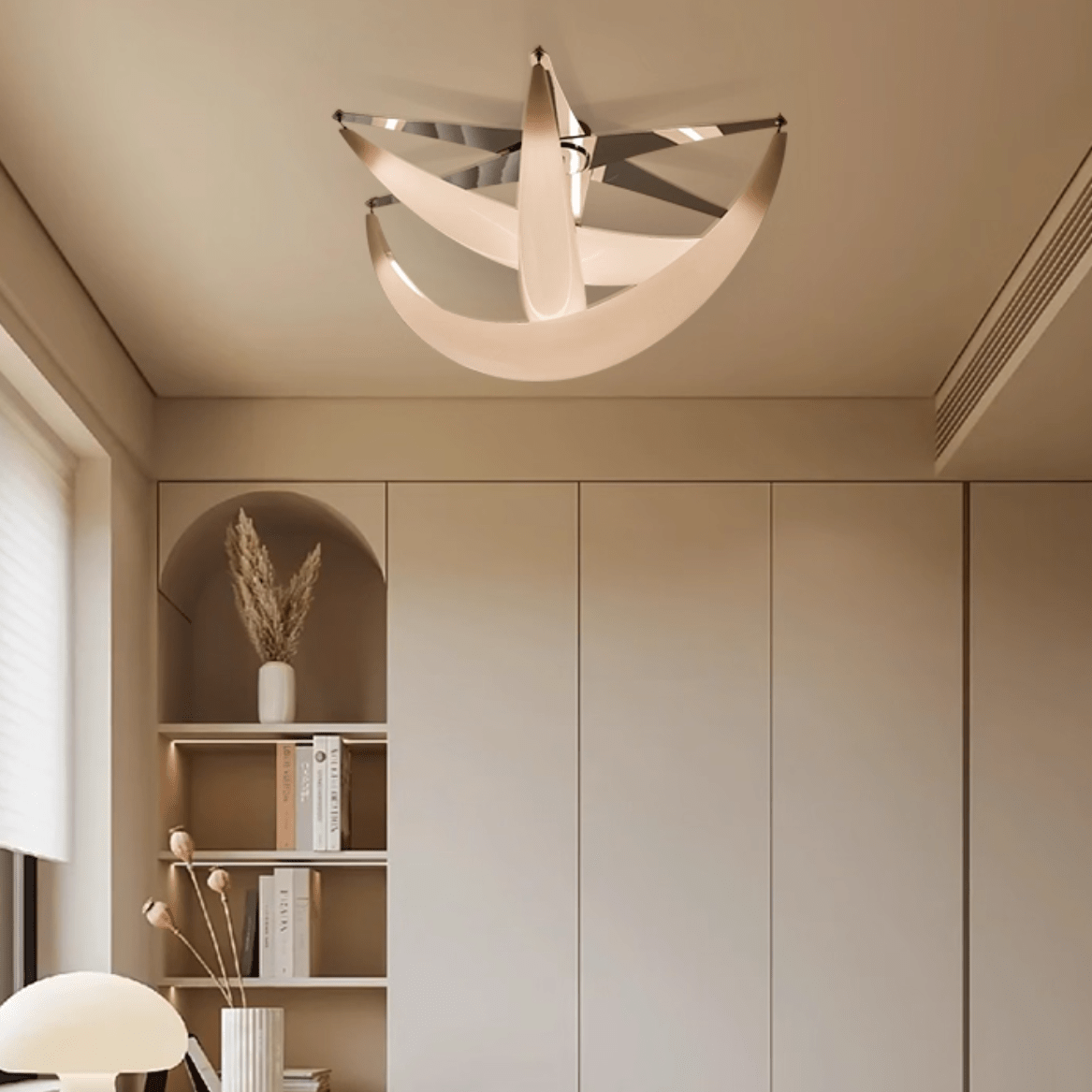 Maia Contemporary White Resin Ceiling Lamp