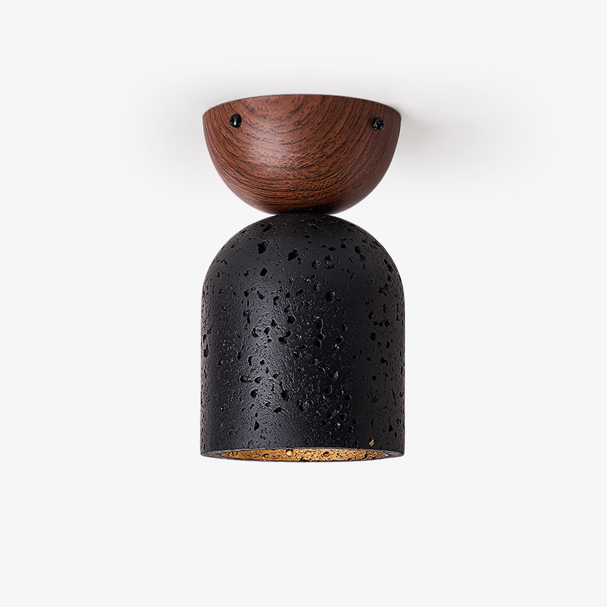 Finn Focused Black Travertine Ceiling Lamp