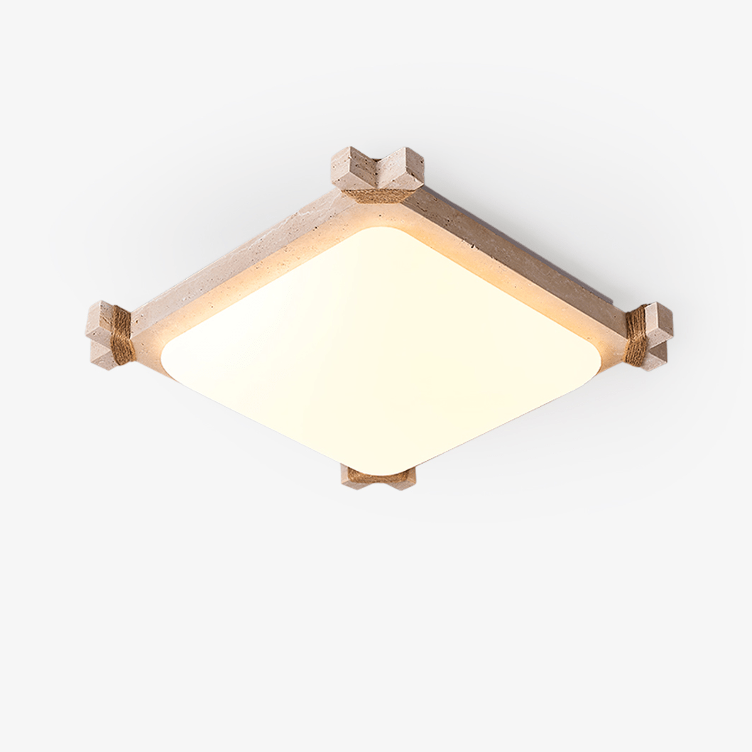 Arlo Square Yellow Travertine Ceiling Lamp