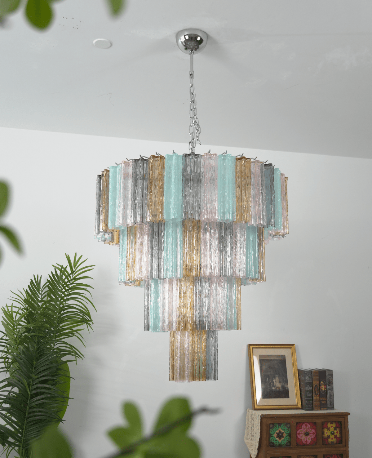 Kobi Eclat Elegant Colorful Glass Prism Chandelier