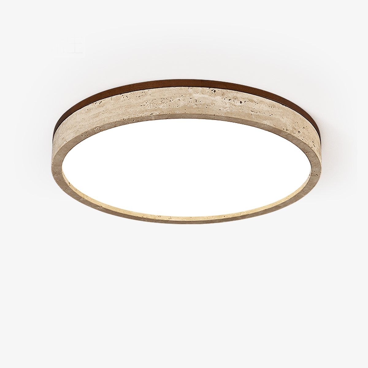 Xoan Glowly Travertine Halo Round Ceiling Lamp