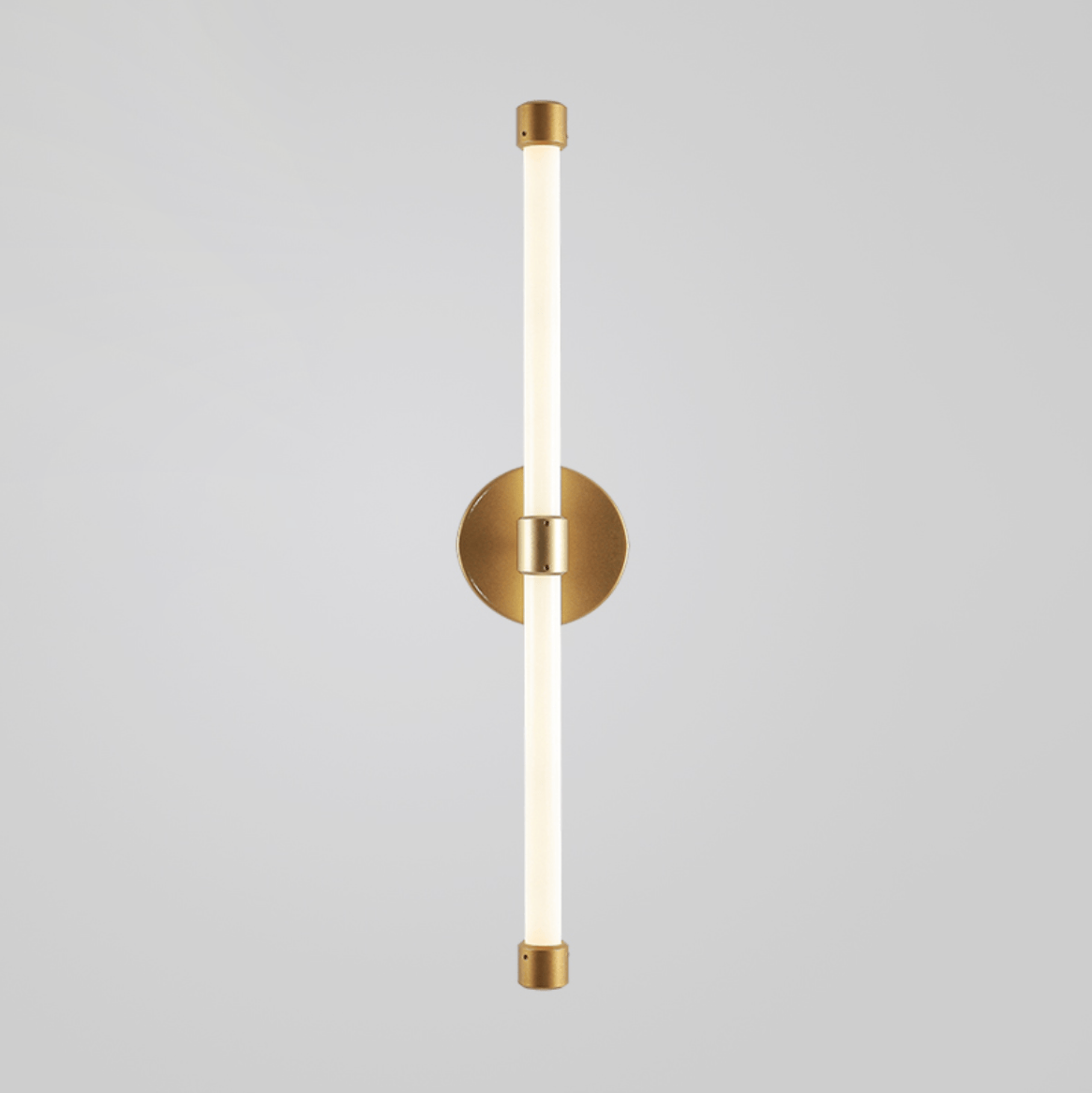 Voske Vertical Tube Minimalist Brass Wall Lamp