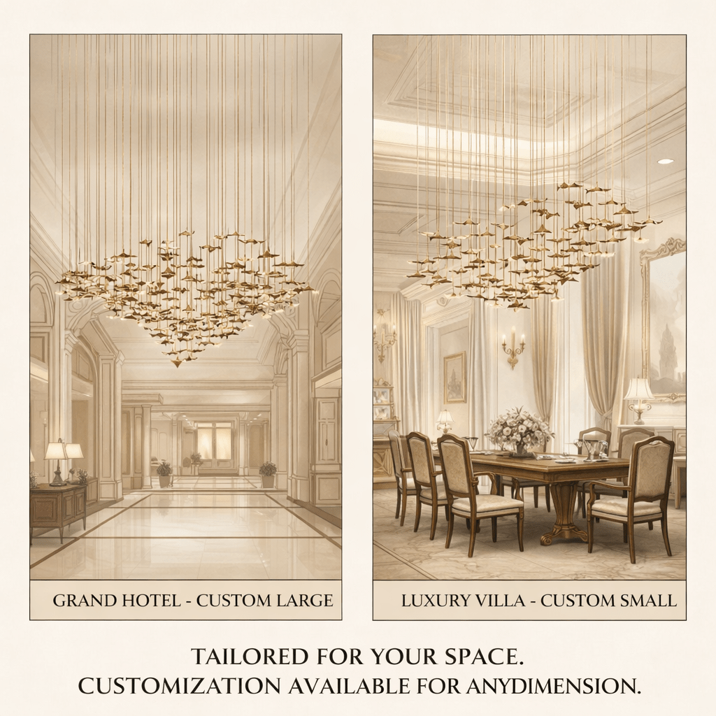 Fiva Leaf Twisted Sculptural Chandelier