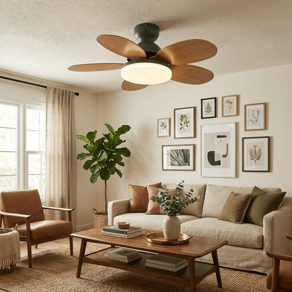 Hoda Wood Ceiling Fan Light