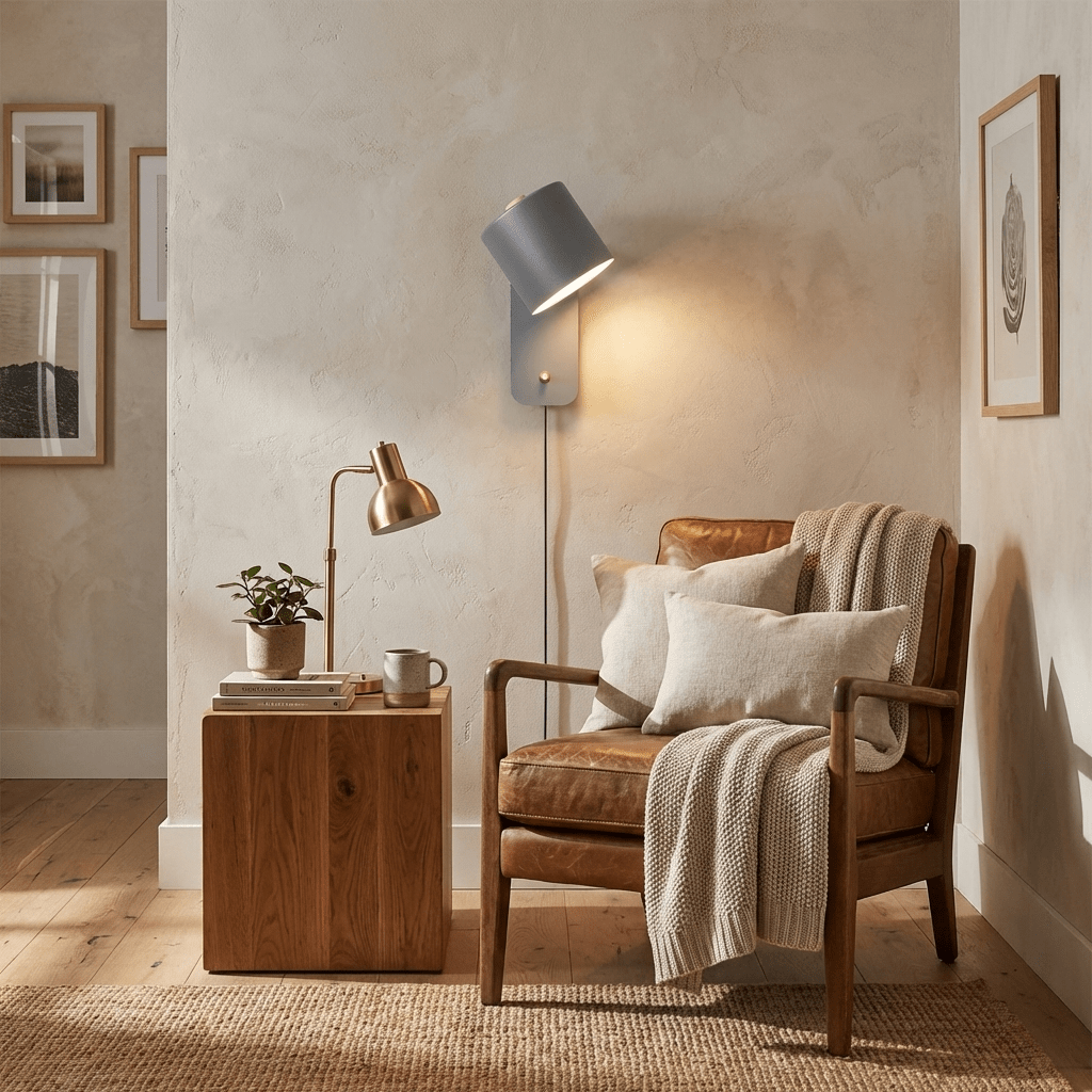 Buxia Rotatable Cylinder Plug In Indoor Wall Light