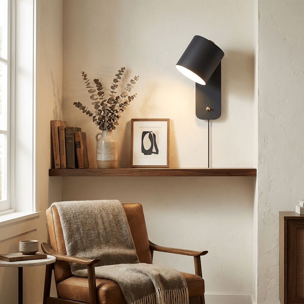 Buxia Rotatable Cylinder Plug In Indoor Wall Light