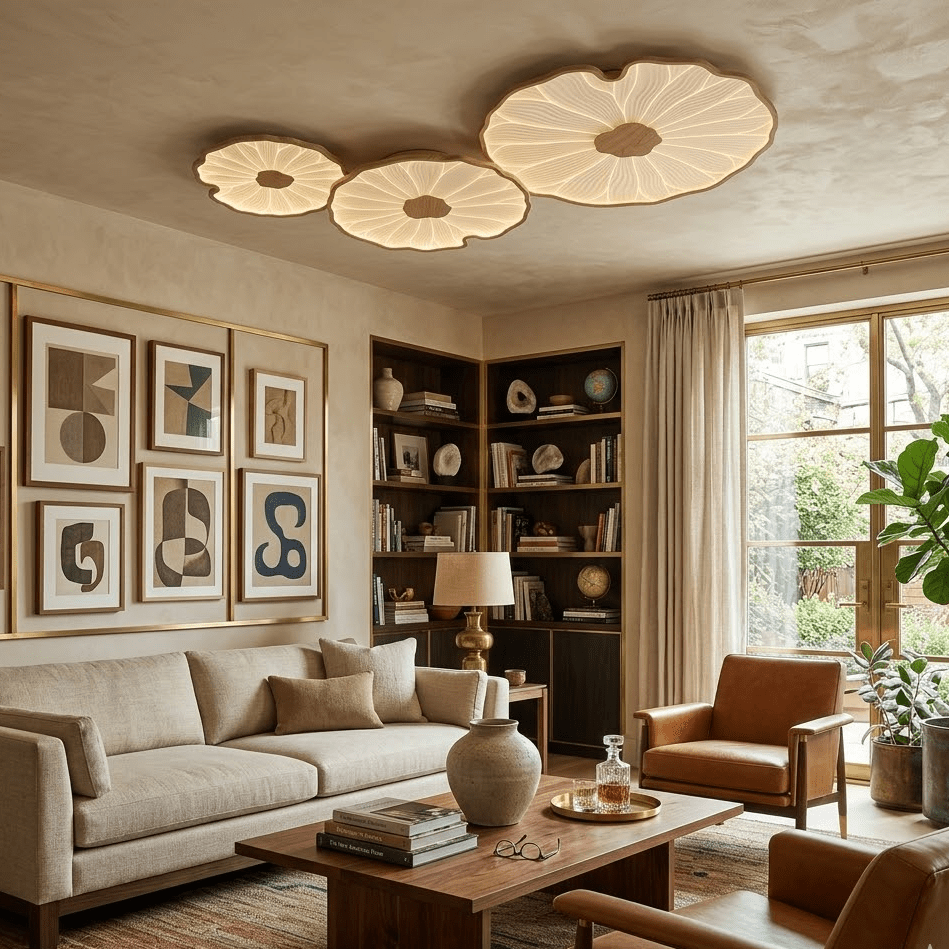 Pagia Lotus Leaf Acrylic Flush Mount Ceiling Light