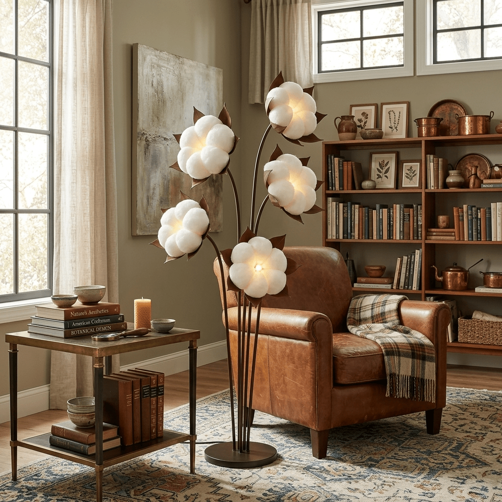 Sylvianne Green Blossom Floor Lamp