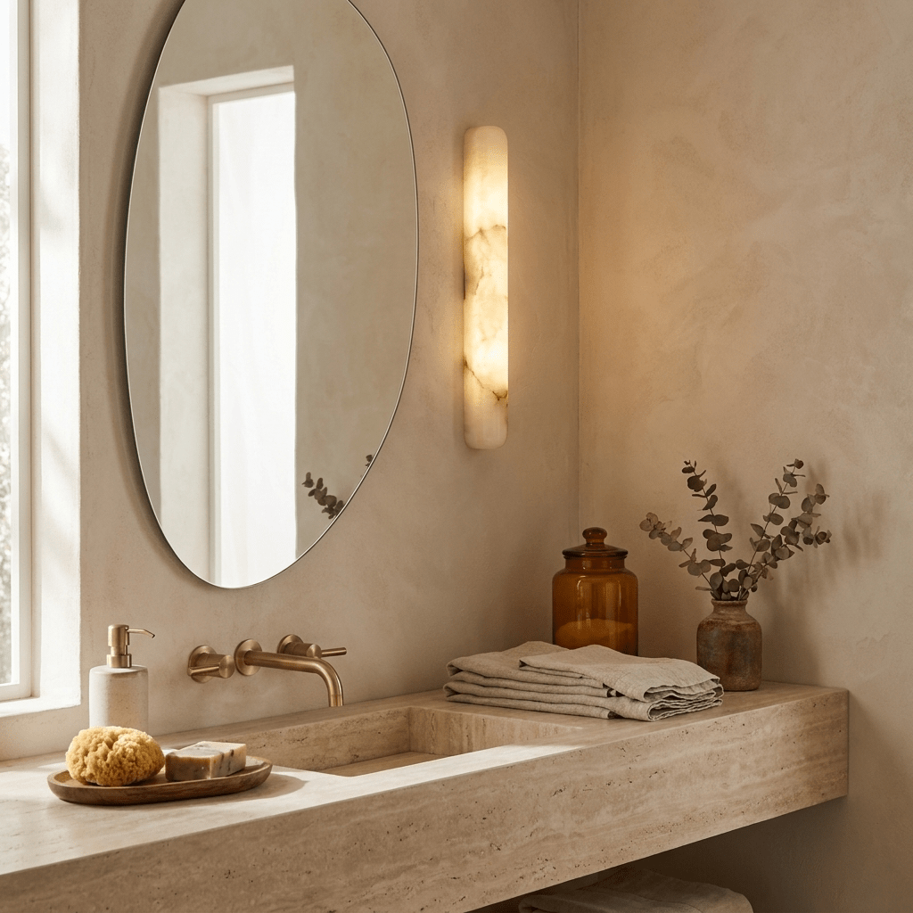 Genik Slim Alabaster Linear Indoor Wall Light